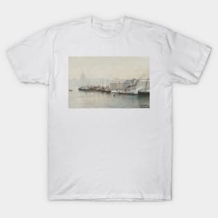 Winter landscape over Skeppsbron, Stockholm by Alfred Wahlberg T-Shirt